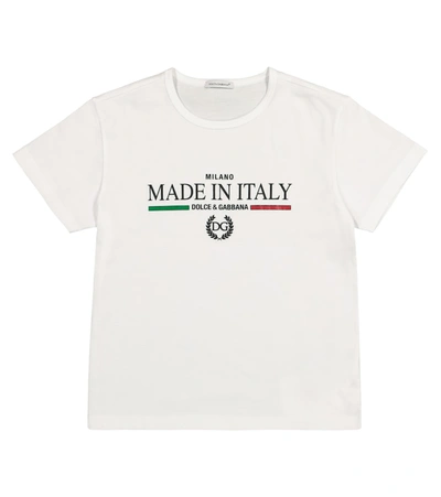 Dolce & Gabbana Kids' Logo Cotton T-shirt In White