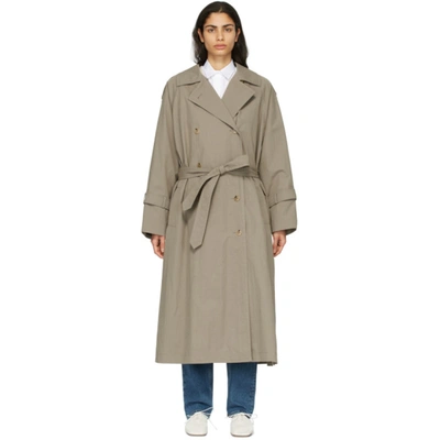 Totême Oversize Tech Cotton Blend Trench Coat In Grey