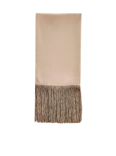 P.a.r.o.s.h. Fringed Colour-block Scarf In Beige