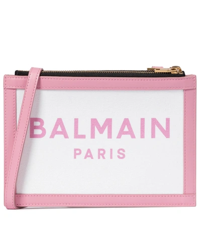 Balmain White/pink Leather Shoulder Bag