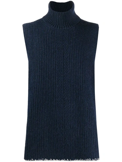 Maison Margiela Men's Blue Wool Vest