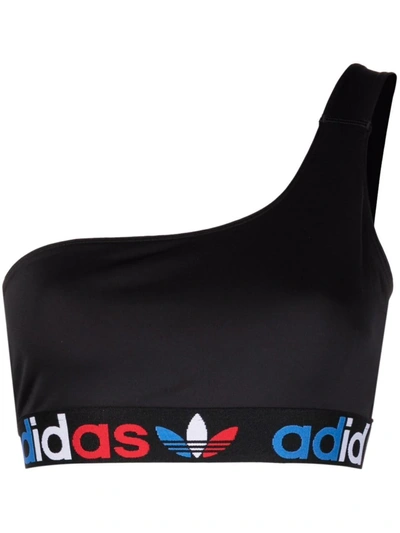 Adidas Originals Adidas Women's Asymmetric One Shoulder Primeblue Crop Top In Black