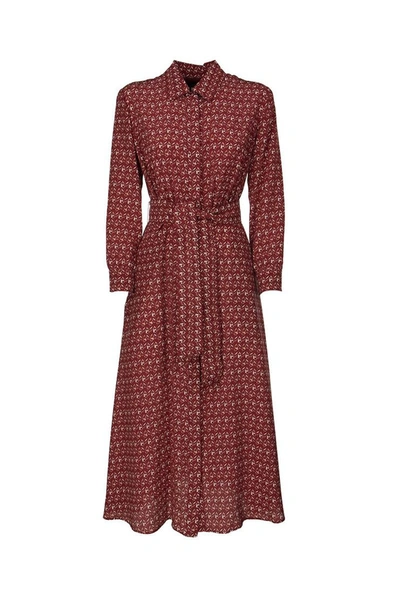 weekend max mara silk crepe de chine dress Max Mara Printed CrPe De Chine Shirt Dress In Ivory - 50% Off