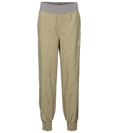 Adidas By Stella Mccartney College Relaxed-fit High-rise Recycled-polyamide Trousers In Tecbei Dovgry
