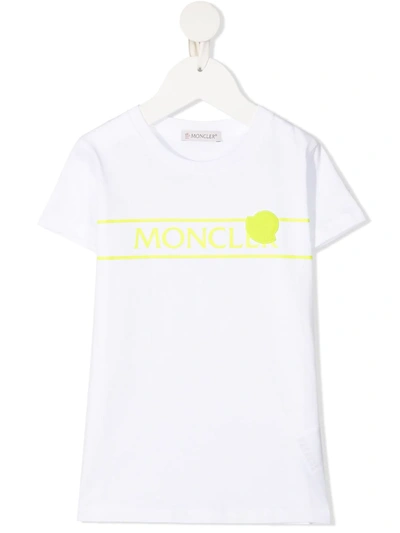 Moncler Kids' Logo Print T-shirt In White