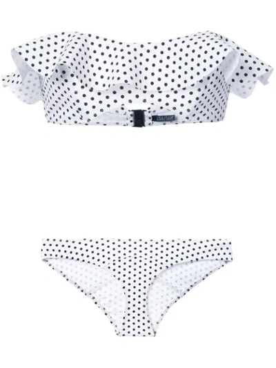 Lisa Marie Fernandez Natalie Polka-dot Bonded Bikini In White