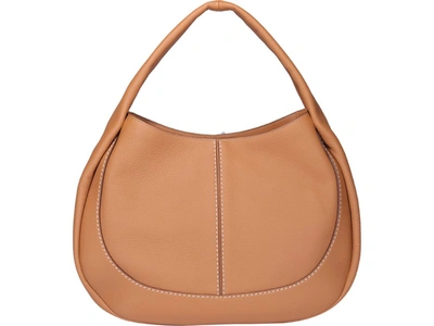 Tod's Leather Large Hobo Bag In Brown