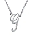 Lafonn Initial Pendant Necklace In G - Silver