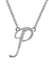 Lafonn Initial Pendant Necklace In P - Silver