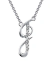 Lafonn Initial Pendant Necklace In J - Silver