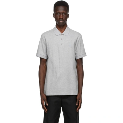 Burberry Grey Eddie Polo In Pale Grey M