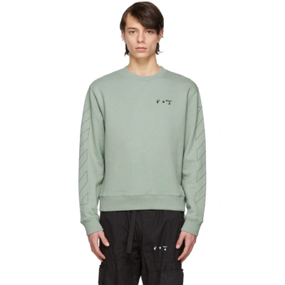 Off-white Embroidered-logo Long-sleeve Sweatshirt In Light Grey