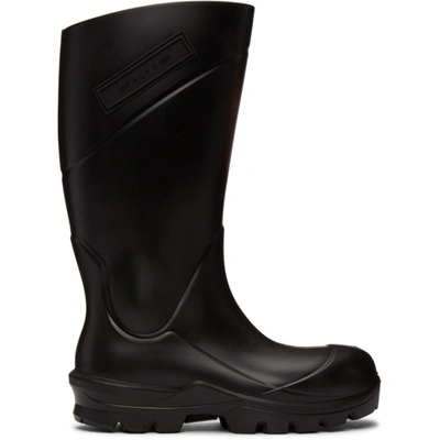 Alyx Black Logo Rain Boots In Blk0001 Bla