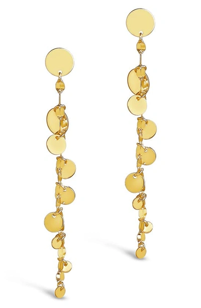 Sterling Forever Graduated Disc Drop Earrings In Gold