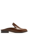 Robert Clergerie Alice Crocodile-effect Leather Slip-on Loafers In Brown