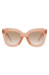 Celine Special Fit 49mm Cat Eye Sunglasses In Pink/ Gradient Brown