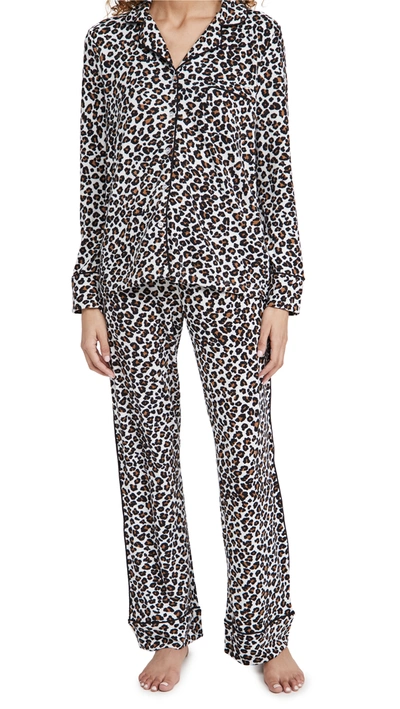 Splendid Notch Collar Pajama Set In Distressed Winter Animal