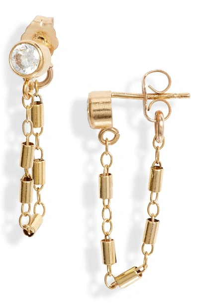 Nashelle Muse Tube Drop Wrap Earrings In Gold