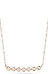 Dana Rebecca Designs Lulu Jack Bezel Bar Diamond Necklace In Rose Gold