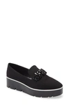 Karl Lagerfeld Bri Loafer Flats Women's Shoes In Black Canvas