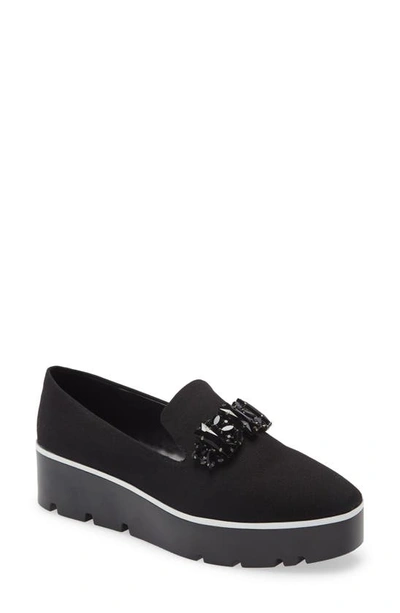 Karl Lagerfeld Bri Loafer Flats Women's Shoes In Black Canvas