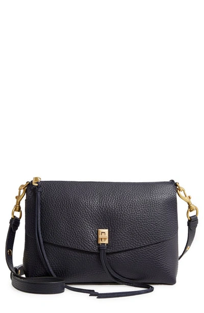 Rebecca Minkoff Darren Medium Leather Shoulder Bag In Black Suede