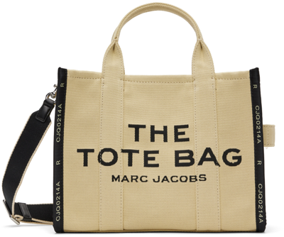 Marc Jacobs The Jacquard Traveler Tote Bag Mini In Beige