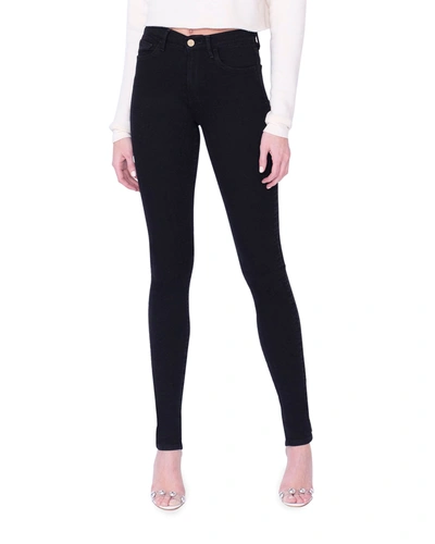 Midheaven Denim Tallulah High-rise Skinny Jeans W/ Split Hem, Tall In Black