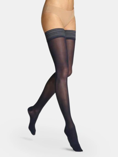 Item M6 Translucent Semi- Sheer Thigh-highs In Blue