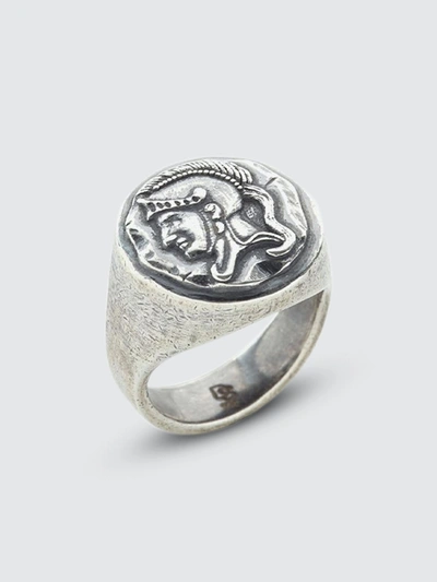 Degs & Sal Sterling Silver Spartan Ring In Grey
