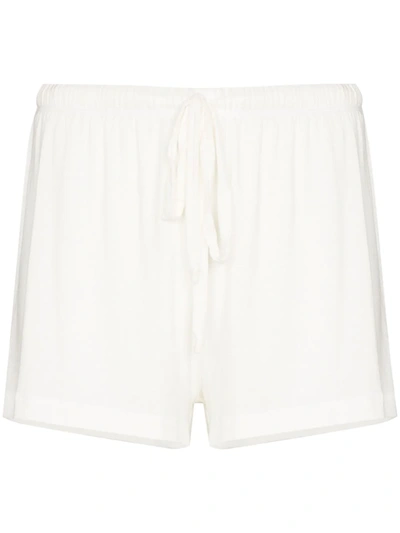 Leset Nora Drawstring-waist Shorts In White