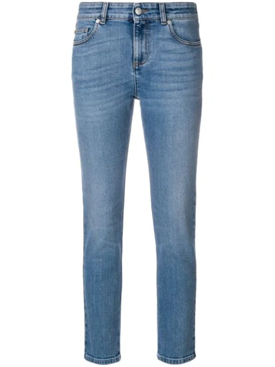 Alexander Mcqueen Womens Indigo Wash Skinny Mid-rise Stretch-denim Jeans 27 In Blue