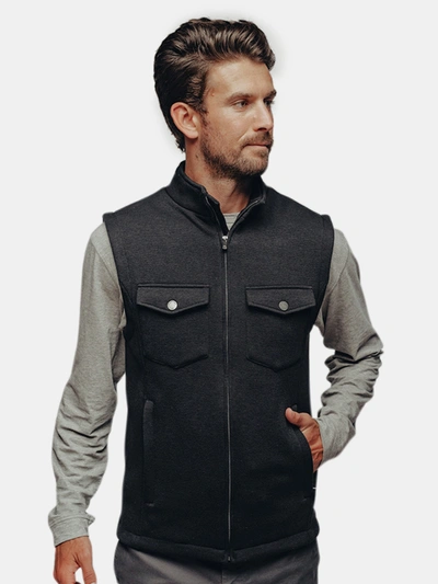 The Normal Brand Lincoln Fleece Vest In Black