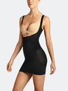 Item M6 Power Mesh Open Bust Shape Dress In Black