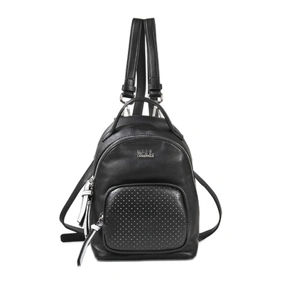 Karl Lagerfeld Super Mini Leather Backpack In Black