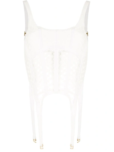 Dion Lee Ribbed Cotton-jersey Bustier Top In Ivory