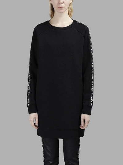 Marcelo Burlon County Of Milan Printed Sleeved Sweatshirt In Black