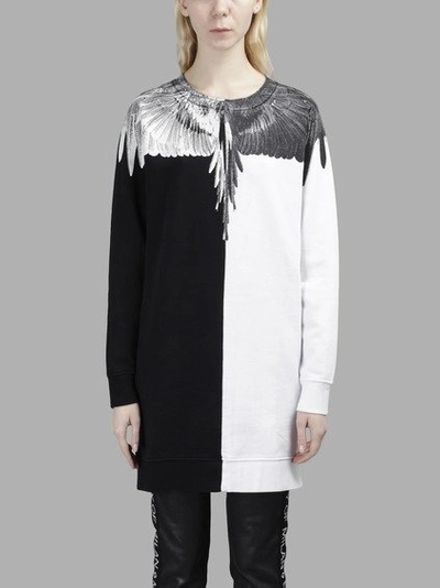 Marcelo Burlon County Of Milan White Cotton Sweater In Black And White