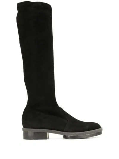 Clergerie Road Stretch Suede Boots In Black