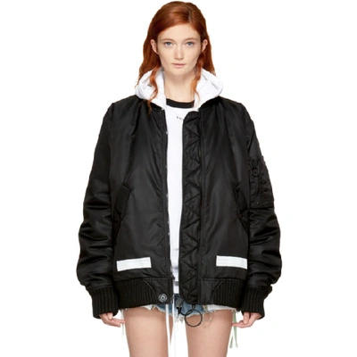 Off-white Oversized Printed Shell Bomber Jacket