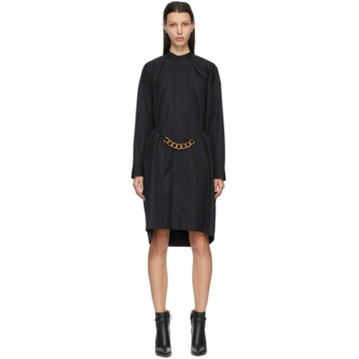 Givenchy Chain-waist Cotton-poplin Shirt Dress In Black