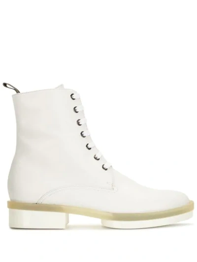 Clergerie Robyn Leather Ankle Boots In White