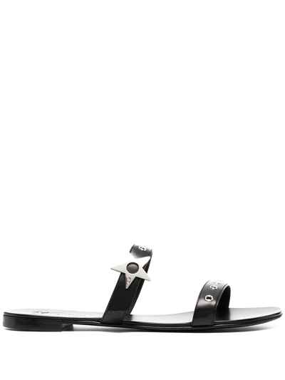 Giuseppe Zanotti Star-embellishment Flat Sandals In Black