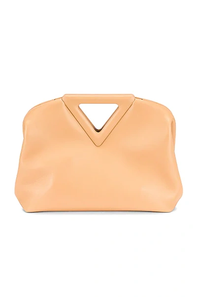 Bottega Veneta Medium Leather Point Top-handle Bag In Almond & Gold