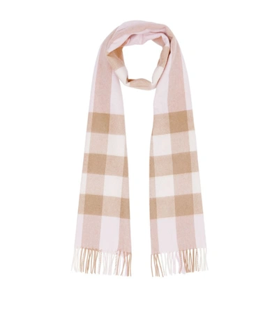 Burberry Check Pattern Cashmere Scarf In Alabaster Pink