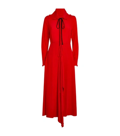 Victoria Beckham Peter Pan-collar Silk Maxi Dress In Red