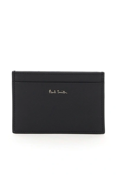 Paul Smith Signature Stripe Card Holder In Black,yellow,red