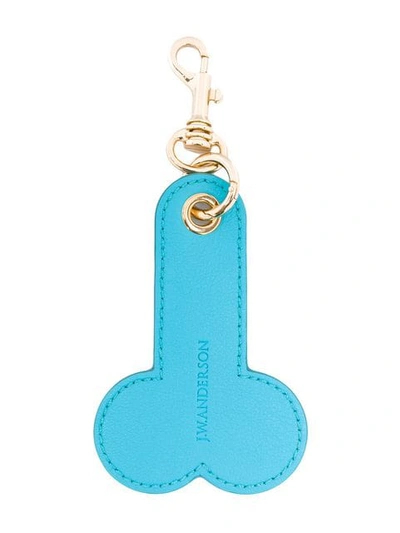 Jw Anderson Logo Embossed Keyring - Blue