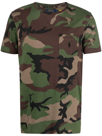 Polo Ralph Lauren Camouflage-print Cotton T-shirt In Green