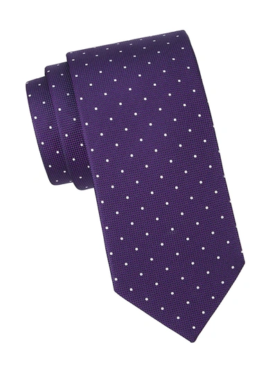 Eton Polka Dot Silk Classic Tie In Purple